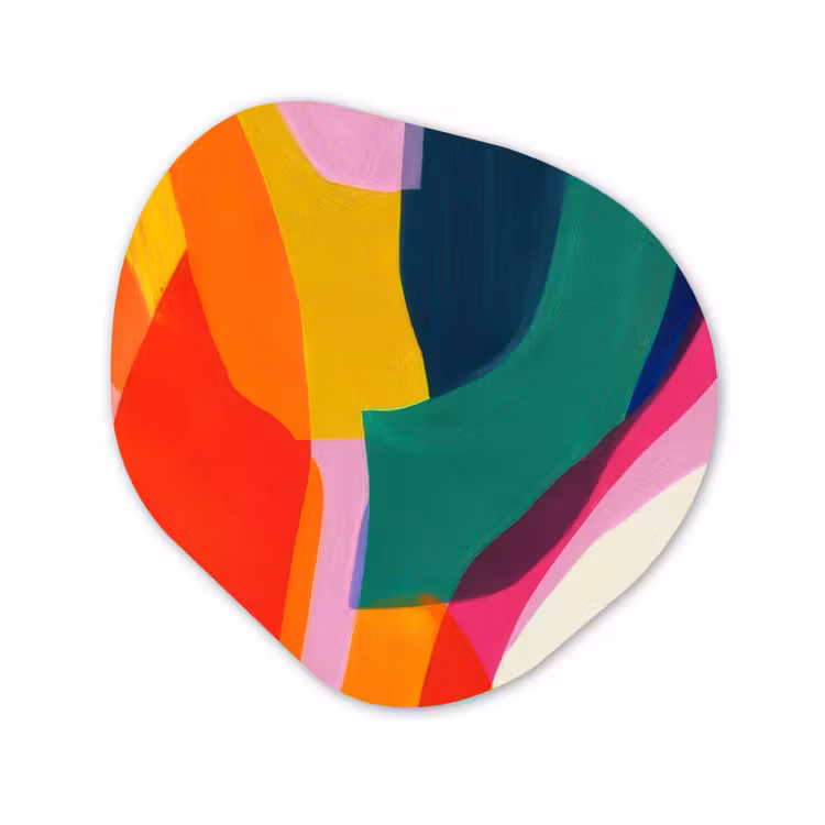 Organisch schilderij - Forex - Vormen - Golvend - Abstract - Felroze — 1