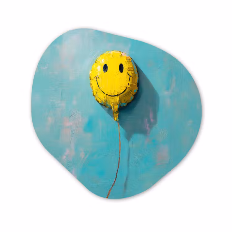 Organische vorm aluminium - Ballon - Geel - Smiley — 1