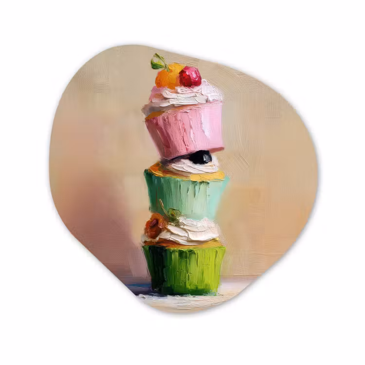 Organische vorm aluminium - Cupcakes - Gestapeld - Kleurrijk - Fruit — 1
