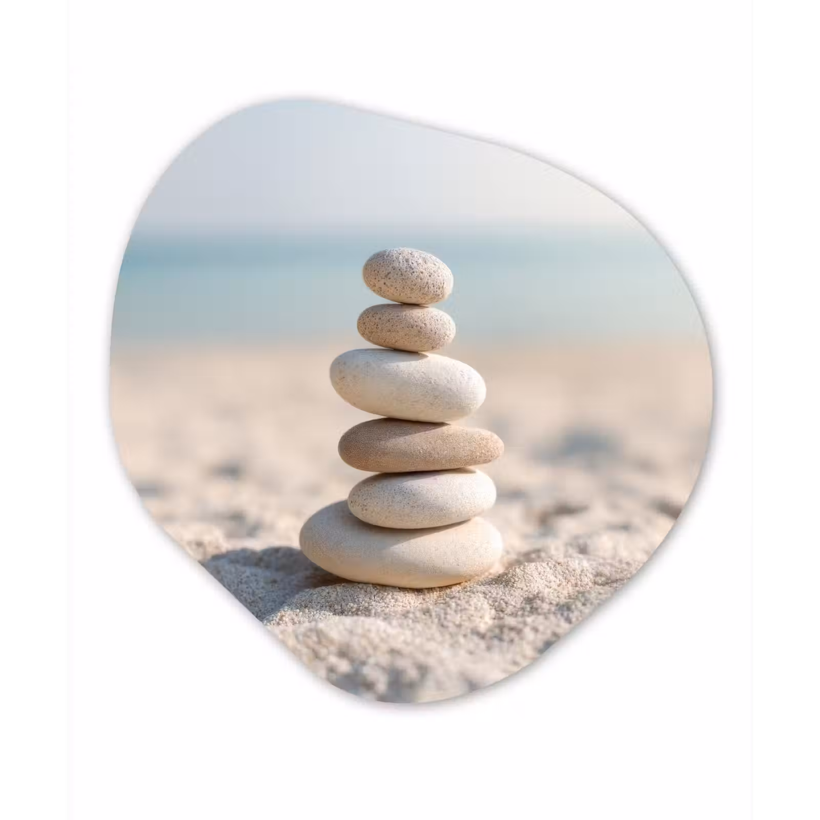 Organisch schilderij - Forex - Stenen - Stapel - Zand - Zee — 1