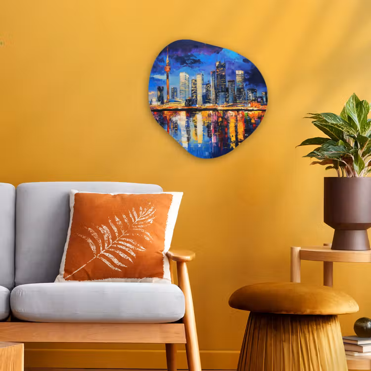 Organisch schilderij - Forex - Skyline Toronto - Modern - Stadslicht - Blauw — 3