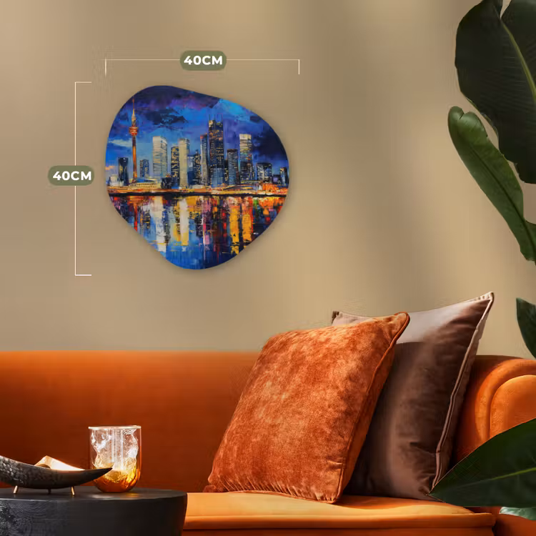 Organisch schilderij - Forex - Skyline Toronto - Modern - Stadslicht - Blauw — 4