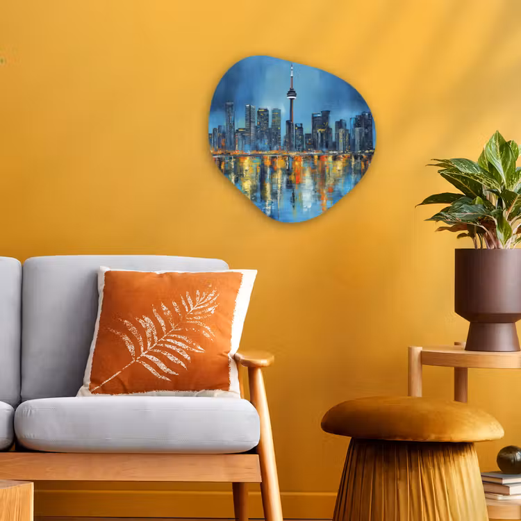 Organisch schilderij - Forex - Skyline Toronto - Water - Stadslichten - Toren — 3