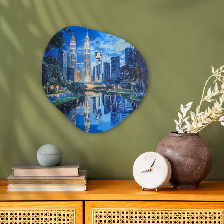Organisch schilderij - Forex - Stad Kuala Lumpur - Skyline - Wolkenkrabbers - Water — 2