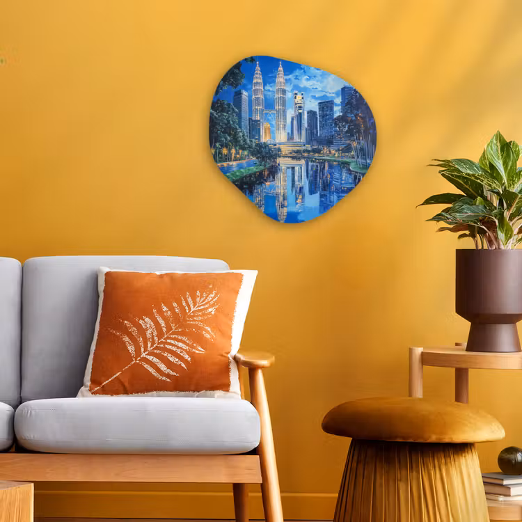 Organisch schilderij - Forex - Stad Kuala Lumpur - Skyline - Wolkenkrabbers - Water — 3