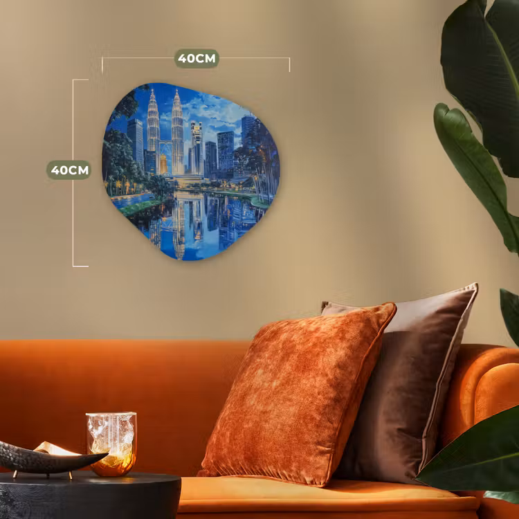 Organisch schilderij - Forex - Stad Kuala Lumpur - Skyline - Wolkenkrabbers - Water — 4