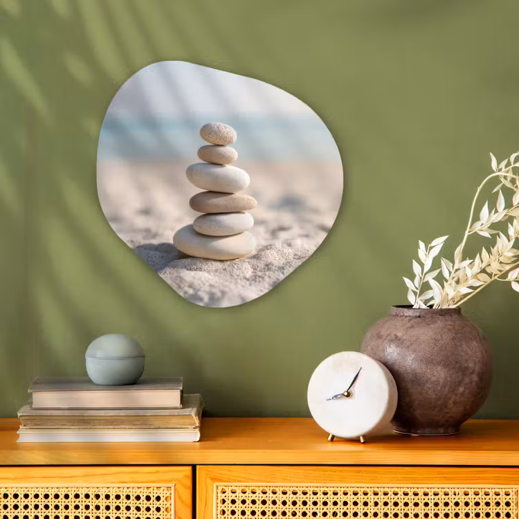 Organisch schilderij - Forex - Stenen - Stapel - Zand - Zee — 2