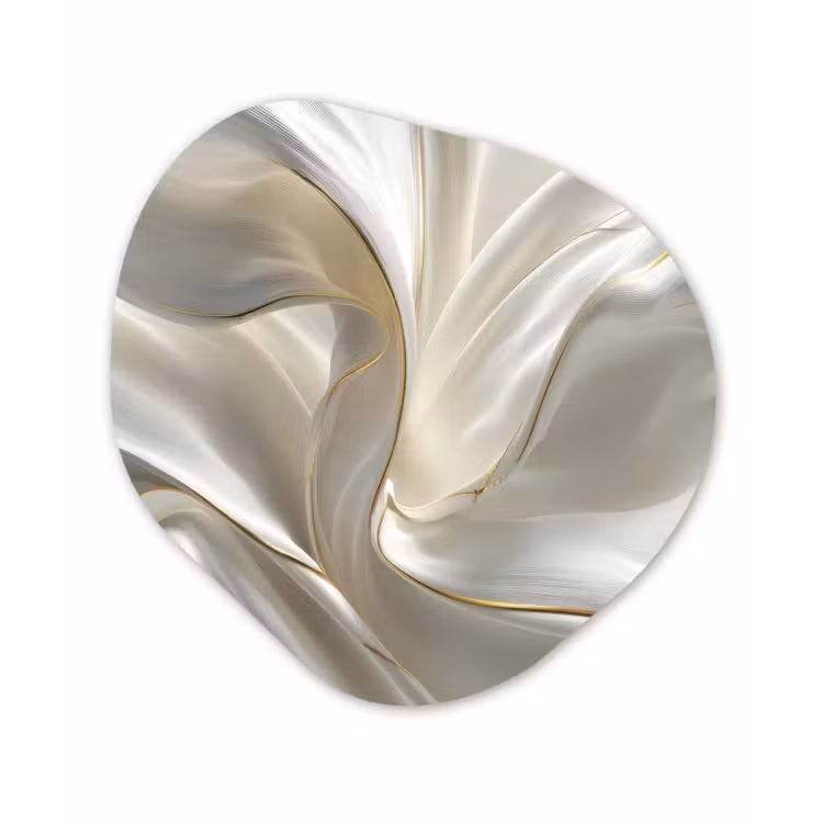 Organisch schilderij - Forex - Stof - Plooien - Goud — 1