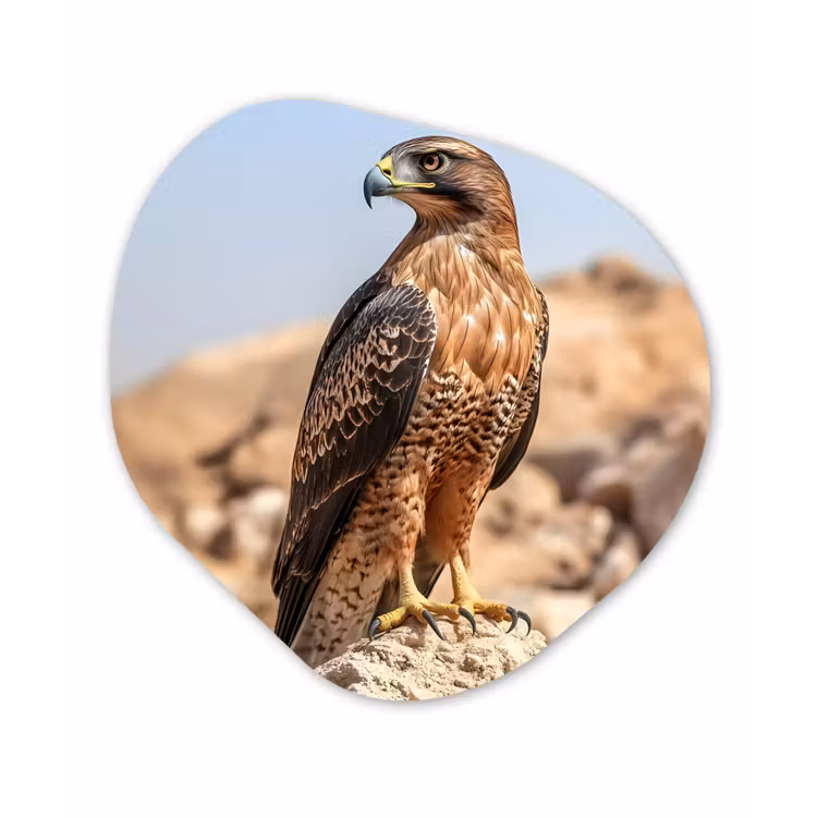 Organisch schilderij - Forex - Valk - Vogel - Rots - Macht — 1