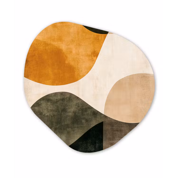 Organisch schilderij - Forex - Vormen - Okergeel - Abstract — 1