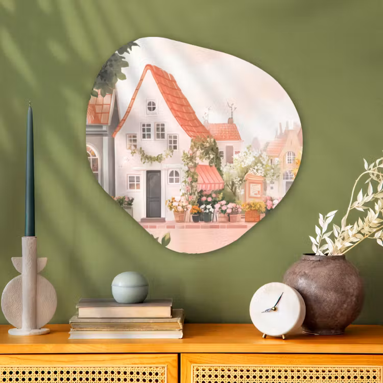Organische vorm aluminium - Bloemen - Huizen - Dorp — 2