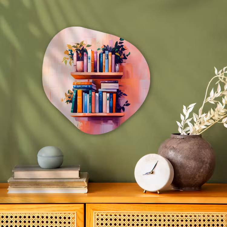 Organisch schilderij - Forex - Planken - Boeken - Bladeren — 2