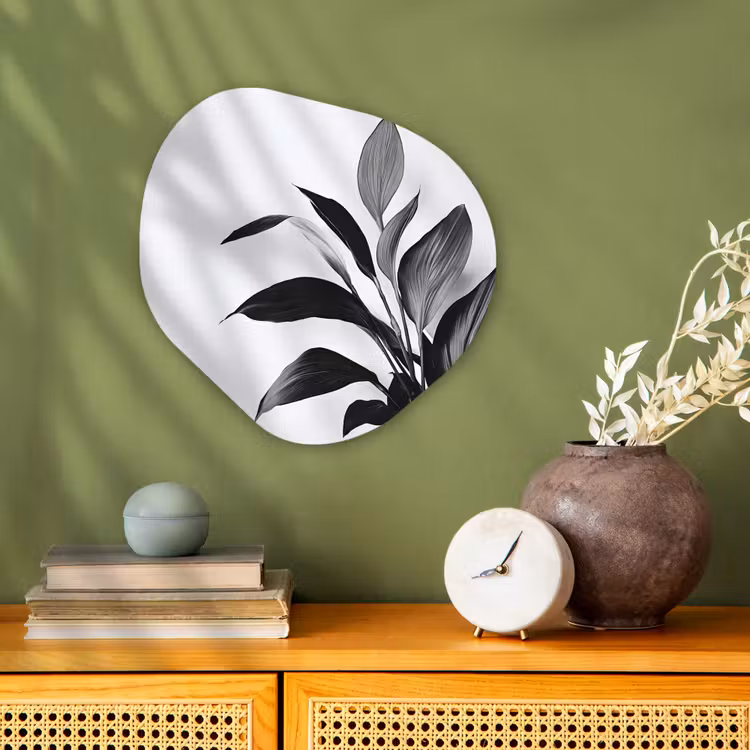Organisch schilderij - Forex - Plant - Bladeren - Minimalistisch - Zwart — 2