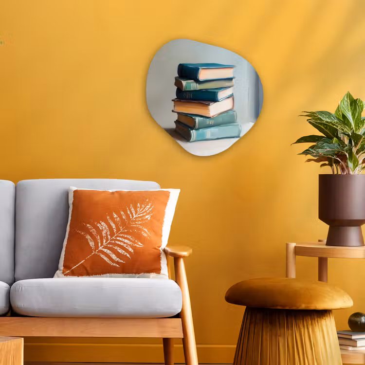 Organisch schilderij - Forex - Stapel - Boeken - Groen - Daglicht — 3