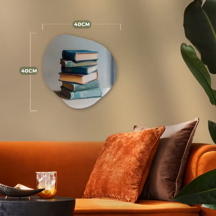 Organisch schilderij - Forex - Stapel - Boeken - Groen - Daglicht — 4