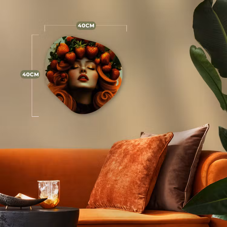Organisch schilderij - Forex - Vrouw - Aardbeien - Kroon — 4
