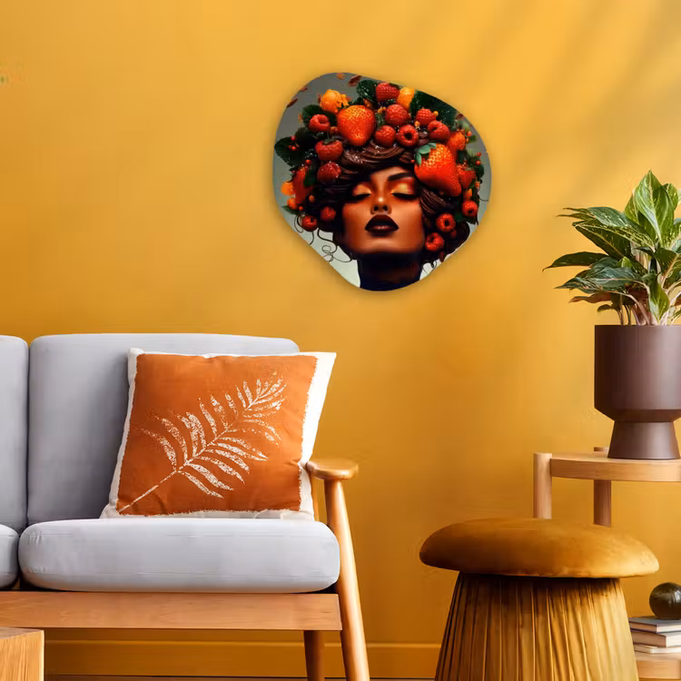 Organisch schilderij - Forex - Vrouw - Chocolade - Frambozen - Aardbeien - Koekjes — 3