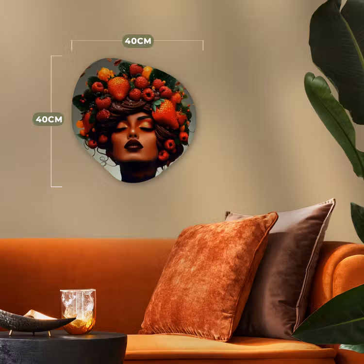 Organisch schilderij - Forex - Vrouw - Chocolade - Frambozen - Aardbeien - Koekjes — 4