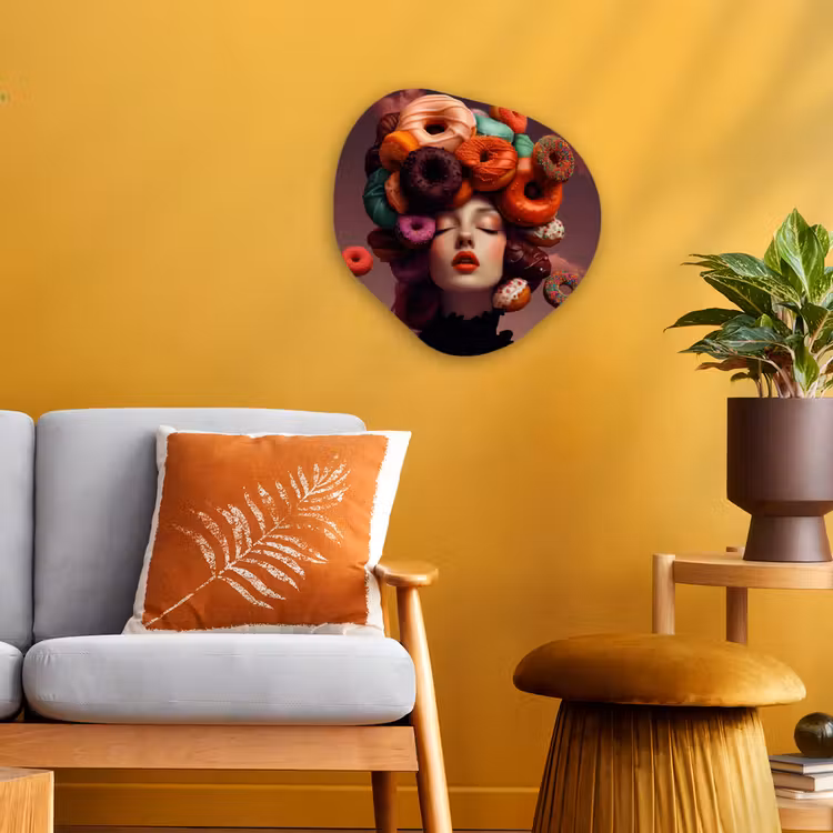 Organisch schilderij - Forex - Vrouw - Donuts - Kleurrijk — 3