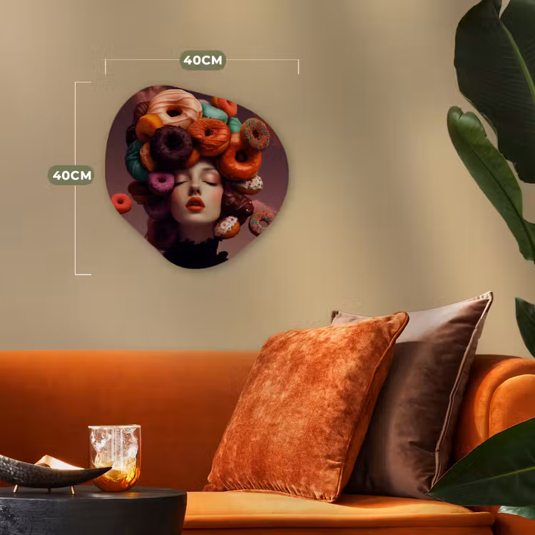 Organisch schilderij - Forex - Vrouw - Donuts - Kleurrijk — 4