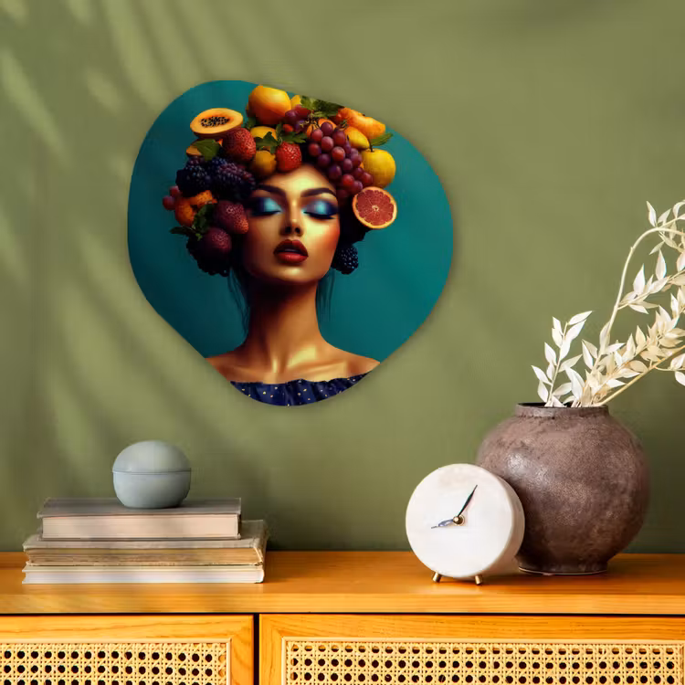 Organisch schilderij - Forex - Vrouw - Hoodtooi - Tropisch - Fruit - Druiven — 2