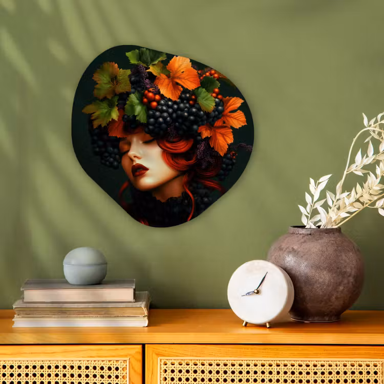 Organisch schilderij - Forex - Vrouw - Rood - Groen - Druiven — 2