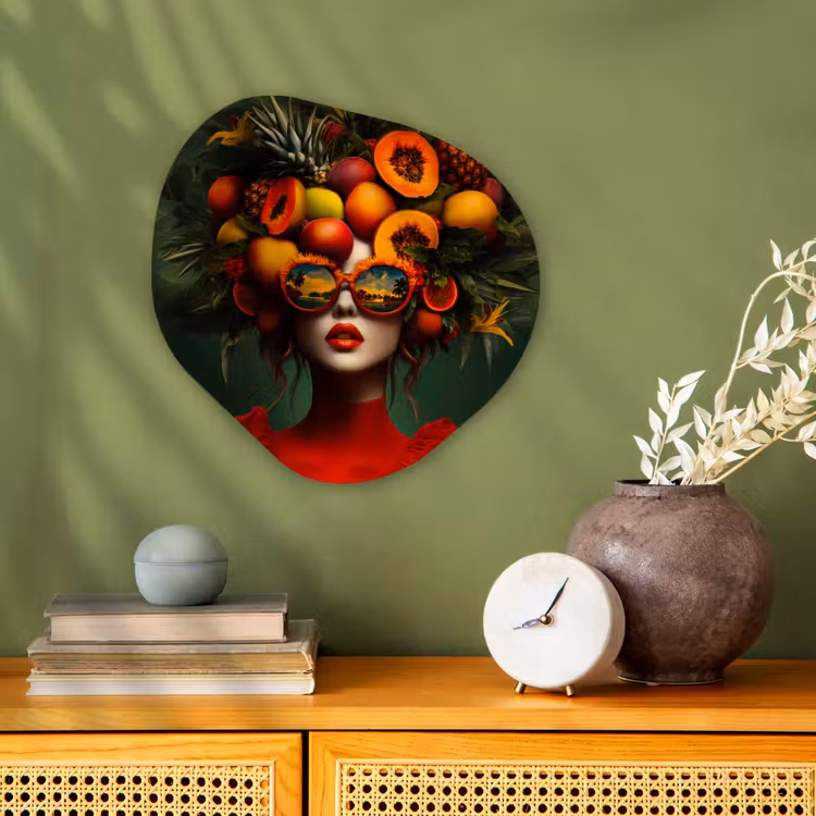 Organisch schilderij - Forex - Vrouw - Vruchten - Papaja - Ananas — 2