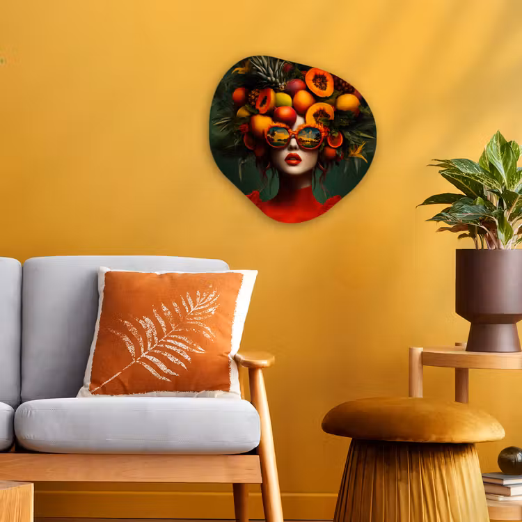 Organisch schilderij - Forex - Vrouw - Vruchten - Papaja - Ananas — 3