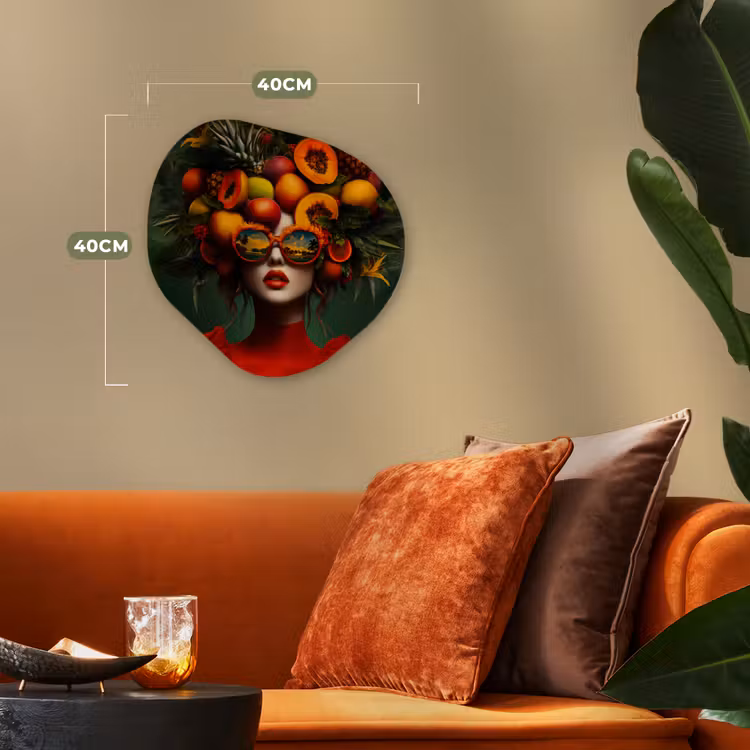Organisch schilderij - Forex - Vrouw - Vruchten - Papaja - Ananas — 4