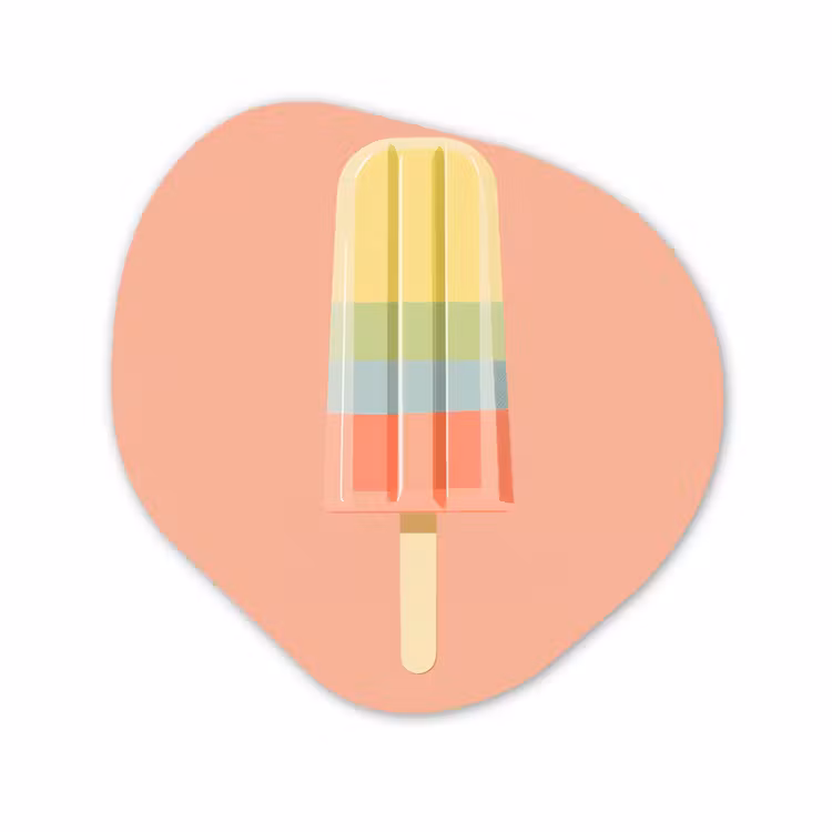 Organisch schilderij - Forex - Waterijsje - Pasteltinten - Minimalistisch — 1