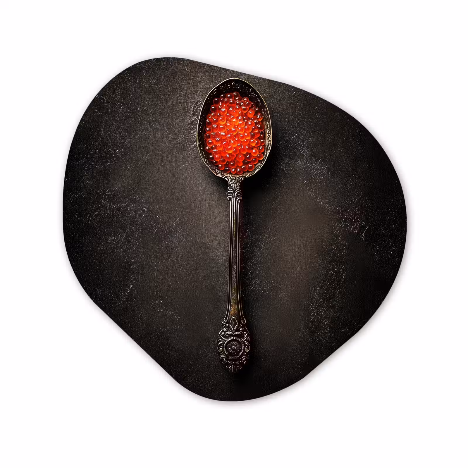 Organisch schilderij - Forex - Zwart - Lepel - Caviar — 1