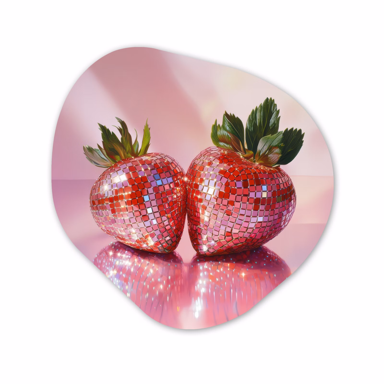 Organische vorm aluminium - Disco - Fruit - Glitter - Strawberry — 1