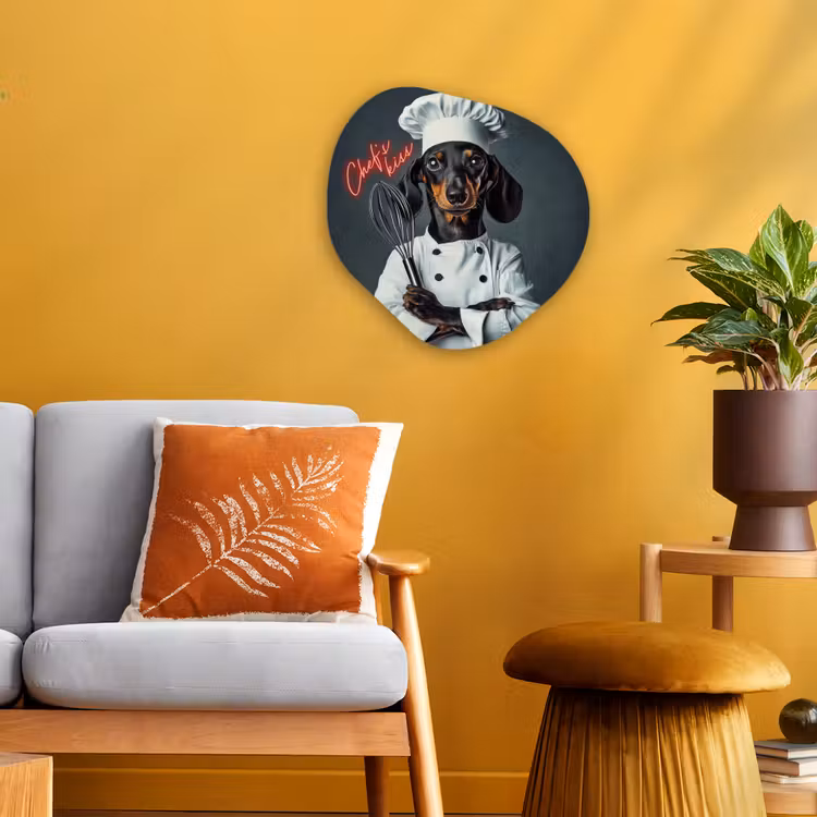 Organisch schilderij - Forex - Quote - Neon - Hond - Kokskleding — 3