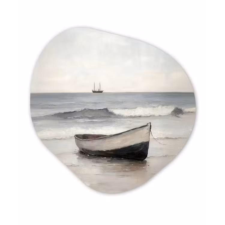 Organisch schilderij - Forex - Roeiboot - Zee - Horizon — 1