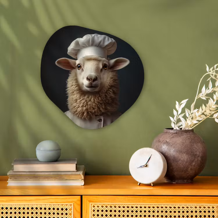 Organisch schilderij - Forex - Schaap - Wol - Kok — 2