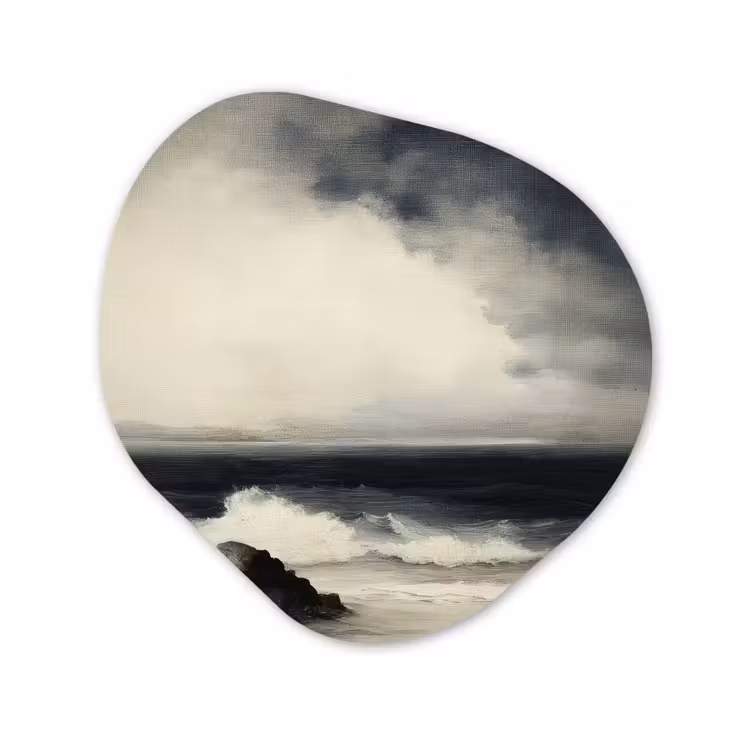 Organisch schilderij - Forex - Zee - Rotsen - Storm — 1