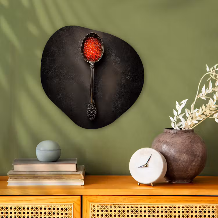Organisch schilderij - Forex - Zwart - Lepel - Caviar — 2