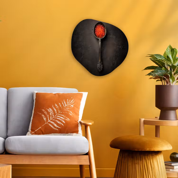 Organisch schilderij - Forex - Zwart - Lepel - Caviar — 3