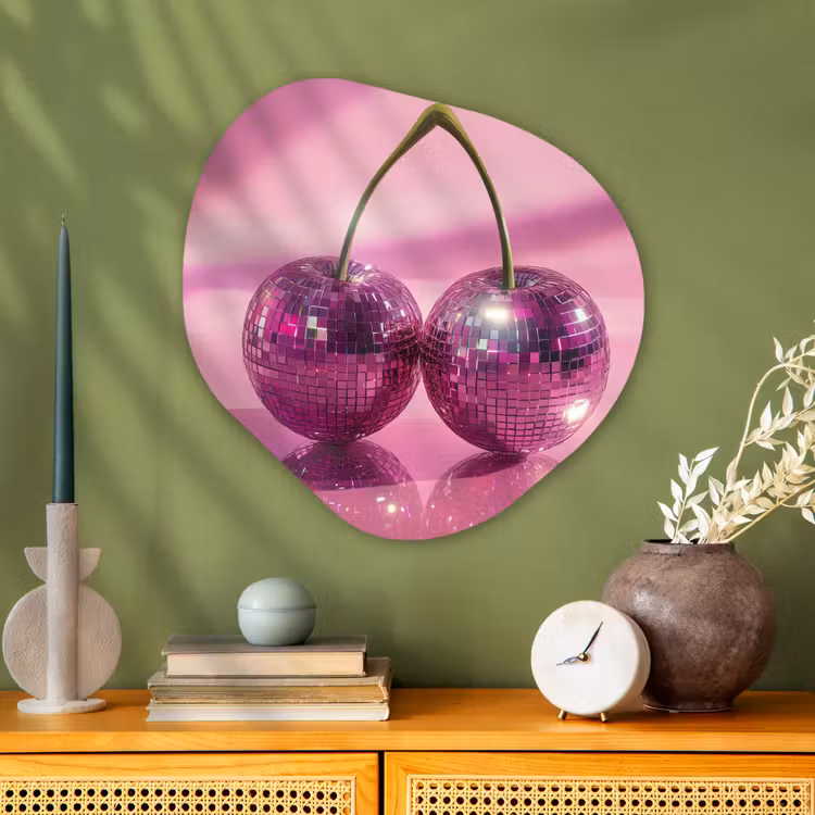 Organische vorm aluminium - Glitter - Discobol - Roze - Kersen — 2