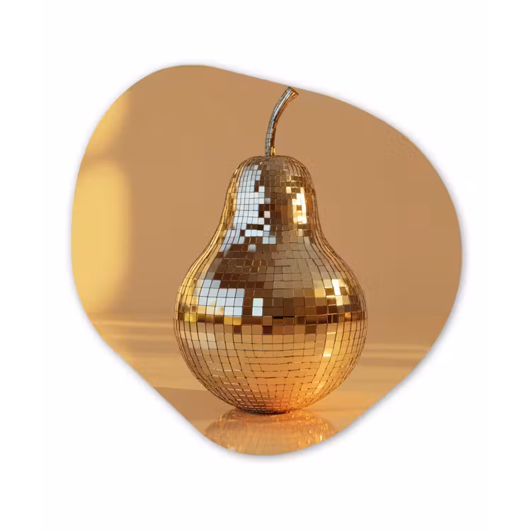 Organische vorm aluminium - Goud - Disco - Glitter - Peer — 1
