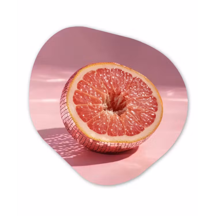 Organische vorm aluminium - Grapefruit - Roze - Disco - Shiny — 1