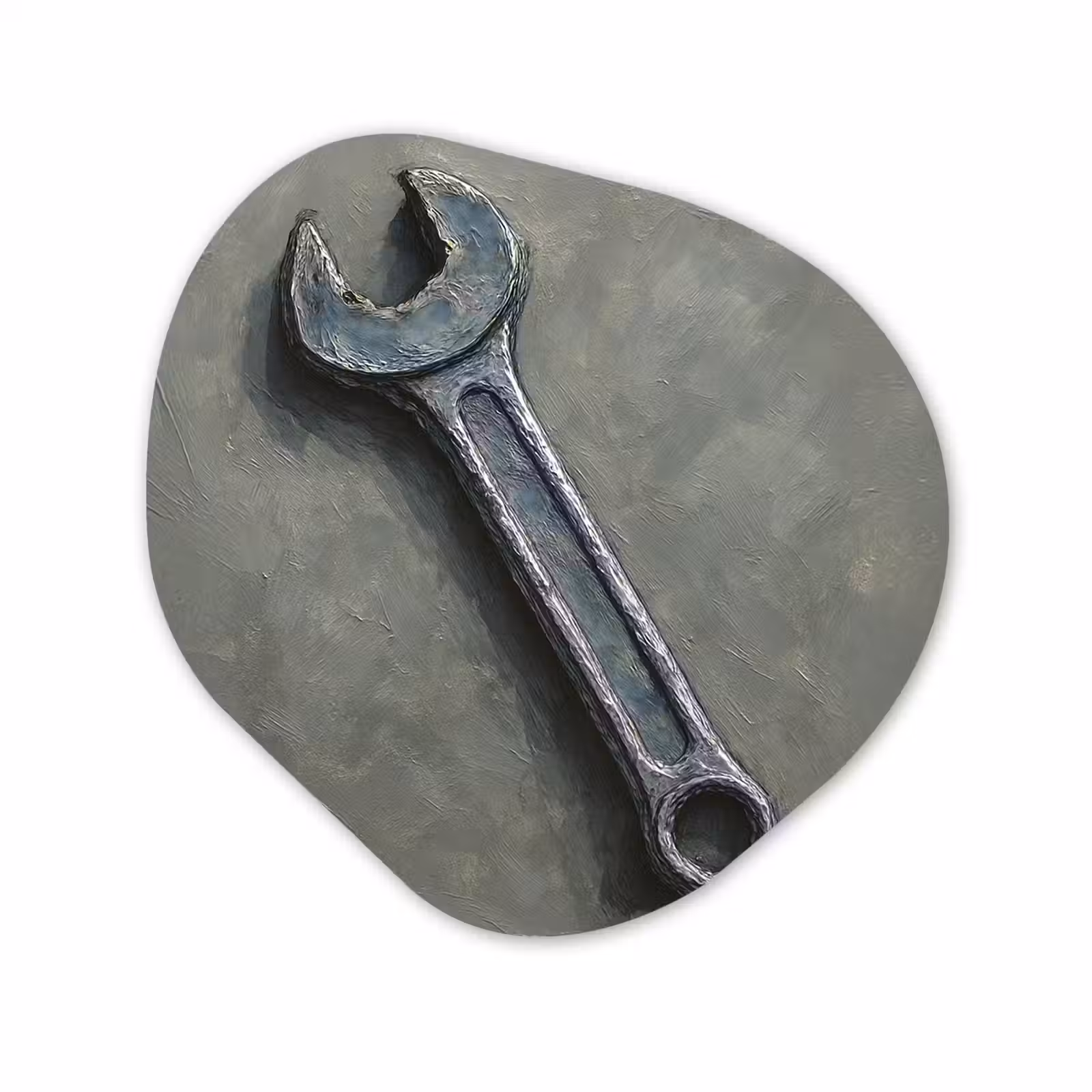 Organisch schilderij - Forex - Steeksleutel - Schilderij - Gereedschap - Verf — 1