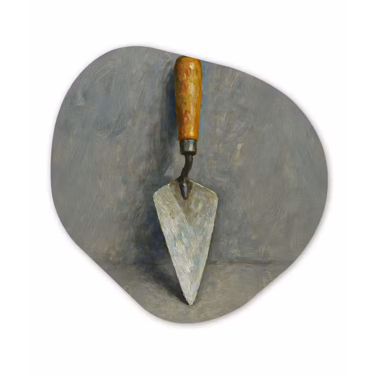 Organisch schilderij - Forex - Troffel - Verf - Gereedschap — 1