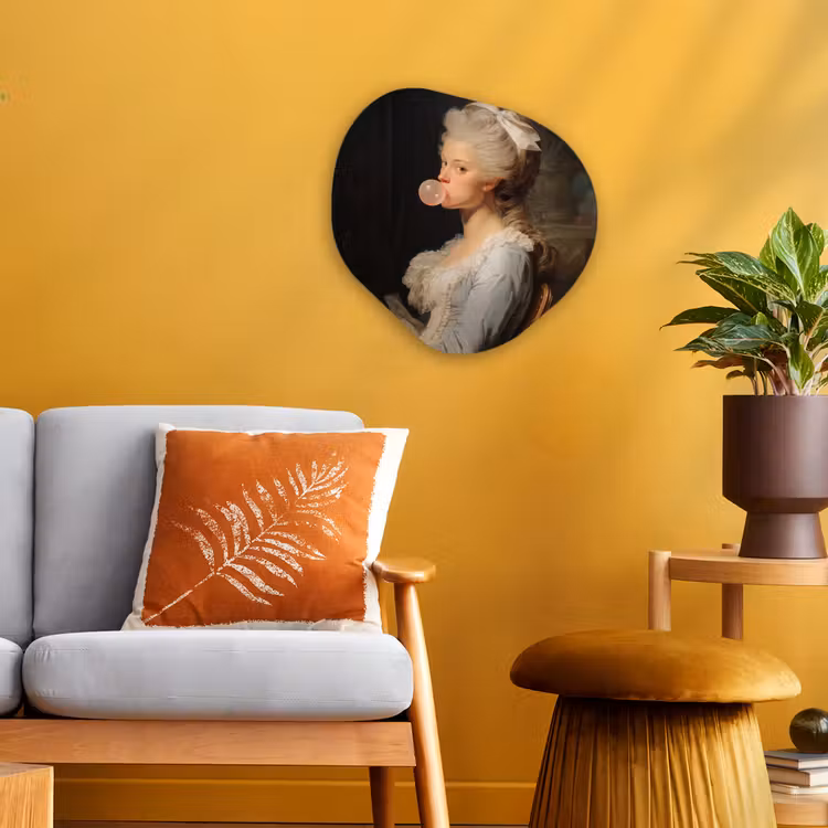 Organisch schilderij - Forex - Vrouw - Barokjurk - Kauwgom — 3