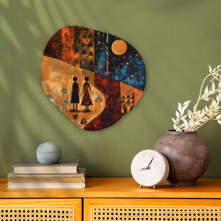 Organisch schilderij - Forex - Silhouetten - Abstract - Zon - Maan — 2