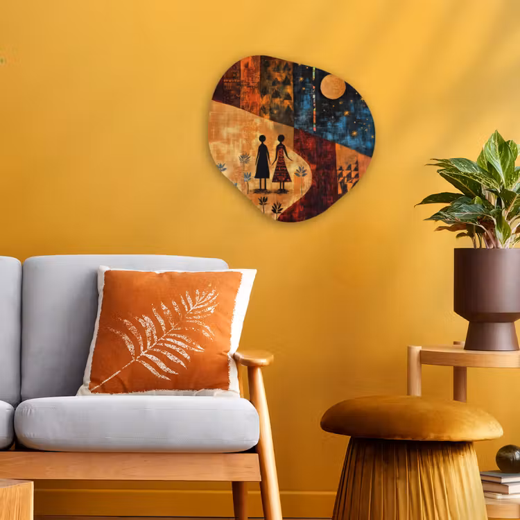 Organisch schilderij - Forex - Silhouetten - Abstract - Zon - Maan — 3