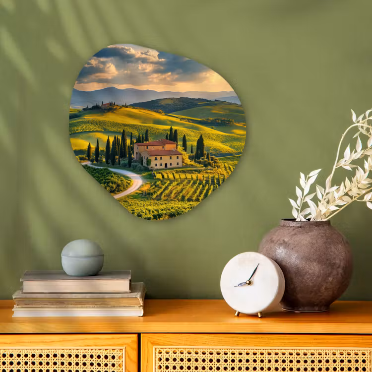 Organisch schilderij - Forex - Toscane - Landschap - Wijngaarden — 2
