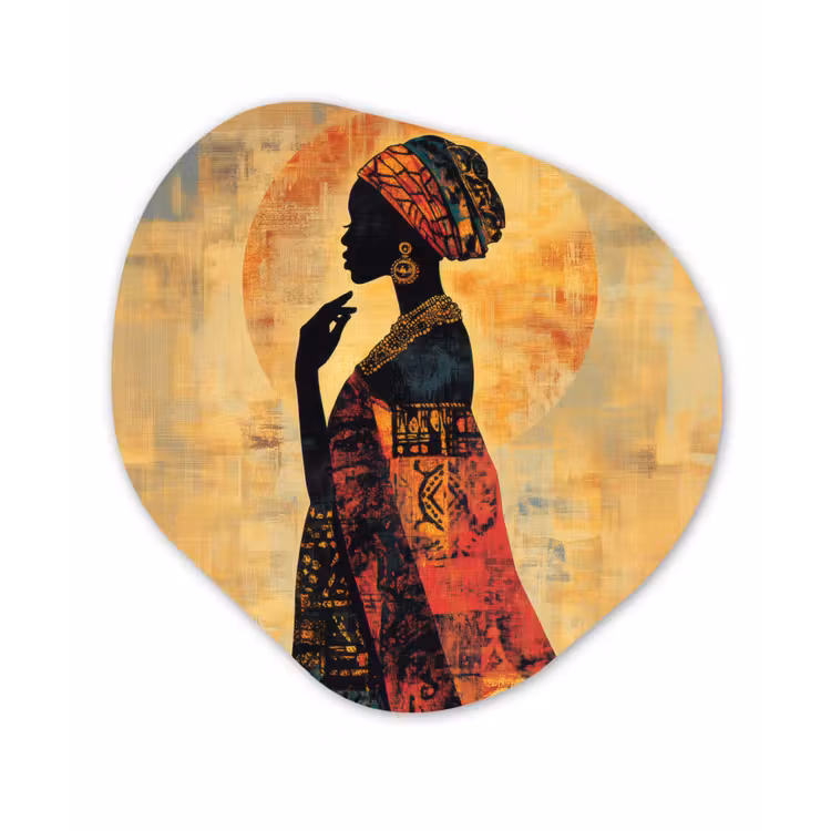 Organisch schilderij - Forex - Vrouw - Silhouet - Patronen - Sierlijk — 1