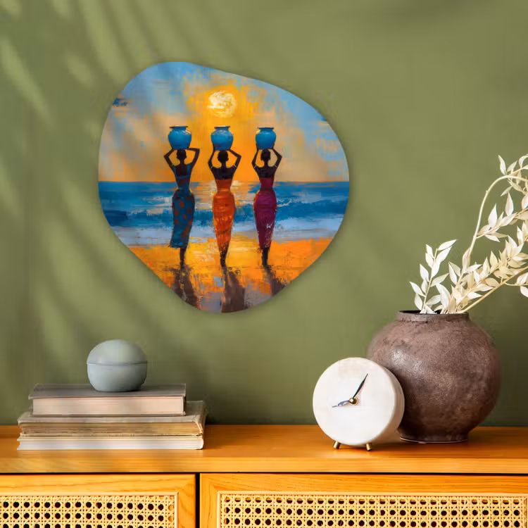 Organisch schilderij - Forex - Vrouwen - Strand - Zondsondergang — 2