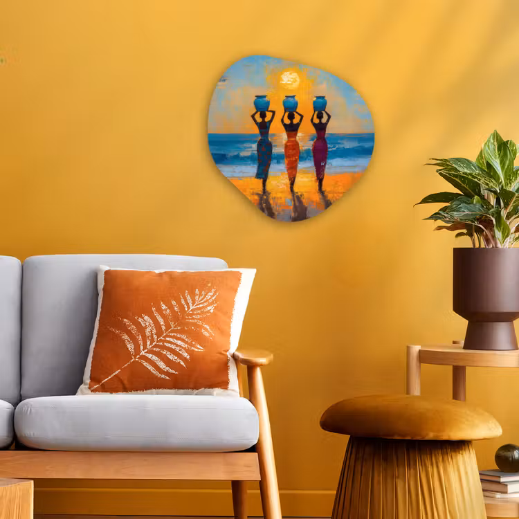 Organisch schilderij - Forex - Vrouwen - Strand - Zondsondergang — 3